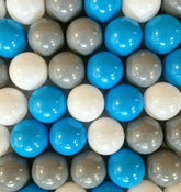 Blue, Grey & White Plastic Play Balls