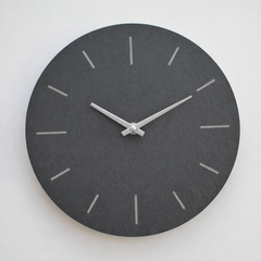 Grey Slate Simplistic Wall Clock