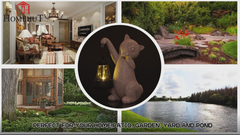 Solar Powered Decorative Stone Effect Cat with Lantern