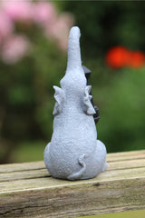 Solar Powered Decorative Stone Effect Elephant with Lantern
