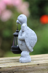 Solar Powered Decorative Stone Effect Tortoise with Lantern
