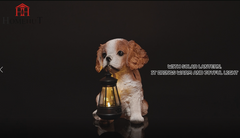 Solar Garden Puppy Spaniel with Lantern