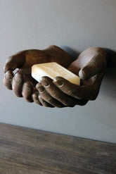 Wall Mounted Giving Hands - Bronze Style