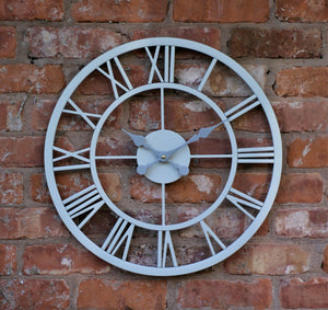 Grey Metal Skeleton Clock