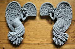Grey Left or Right Angel Door Frame Ornament