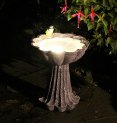 Solar Powered Cherub Bird Bath