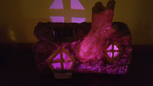 Solar Powered Log Mystical Fairy House - Colour Changing