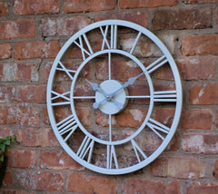 Grey Metal Skeleton Clock