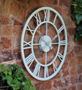 Grey Metal Skeleton Clock