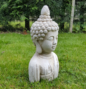 Buddha bust Ornament - Stone Drift Wood Effect