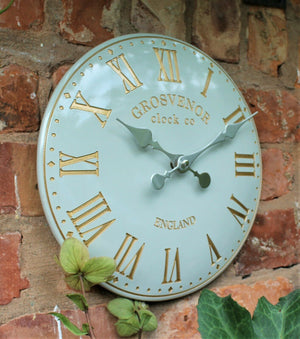 Grey Indoor & Outdoor Hand Painted Wall Clock