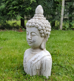 Buddha bust Ornament - Stone Drift Wood Effect