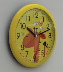 Yellow Giraffe Childrens Wall Clock - 25cm