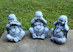 3 Wise Laughing Buddha - See no evil, Speak no evil, Hear no evil