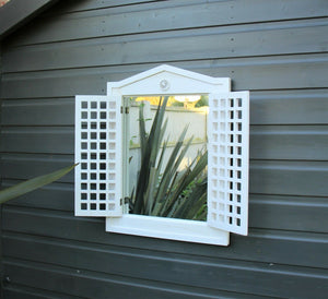 White Shutter Mirror - Indoor & Outdoor