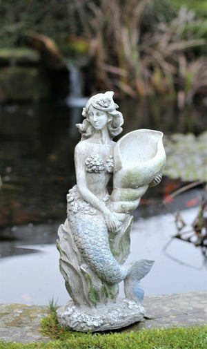 Solar Powered Fairy Mermaid Stone Effect Statue