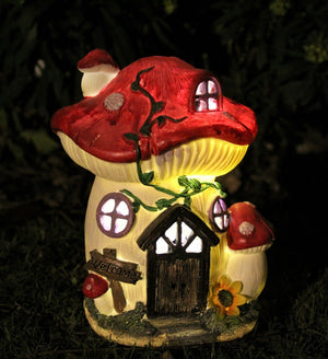 Solar Powered Toadstool Fairy House