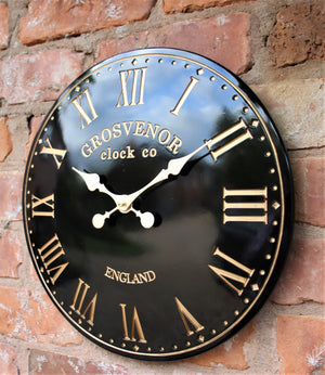 Black Indoor & Outdoor Hand Painted Wall Clock