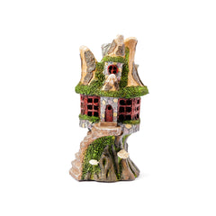 Solar Powered Fairy Tree Log House & Mushrooms