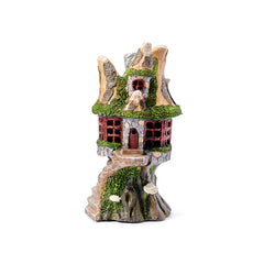 Solar Powered Fairy Tree Log House & Mushrooms