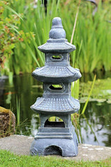 Chinese Pagoda Buddha Ceramic Grey