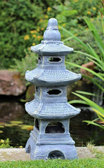 Chinese Pagoda Buddha Ceramic Grey