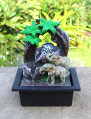 Elephant Fountain Table Top Water Feature LED Lights