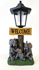 Solar Powered Elephant Welcome Ornament