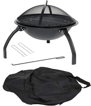 Black Round Fire Pit - Patio Heater or BBQ