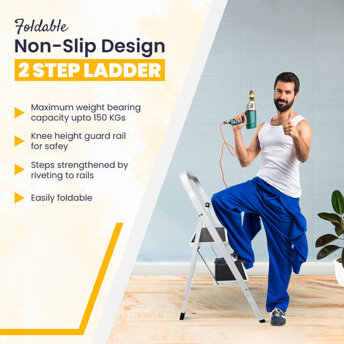 Foldable Step Ladder, Non Slip with 3 & 4 Steps