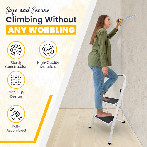 Non Slip Foldable 2 Step Step-Ladder