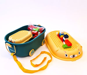 Baby Toy Storage Box With Wheels Large Capacity Storage Box Children Fit Box Household Tools Building Blocks Toy