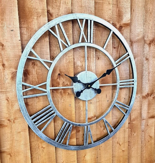 Silver Skeleton Clock