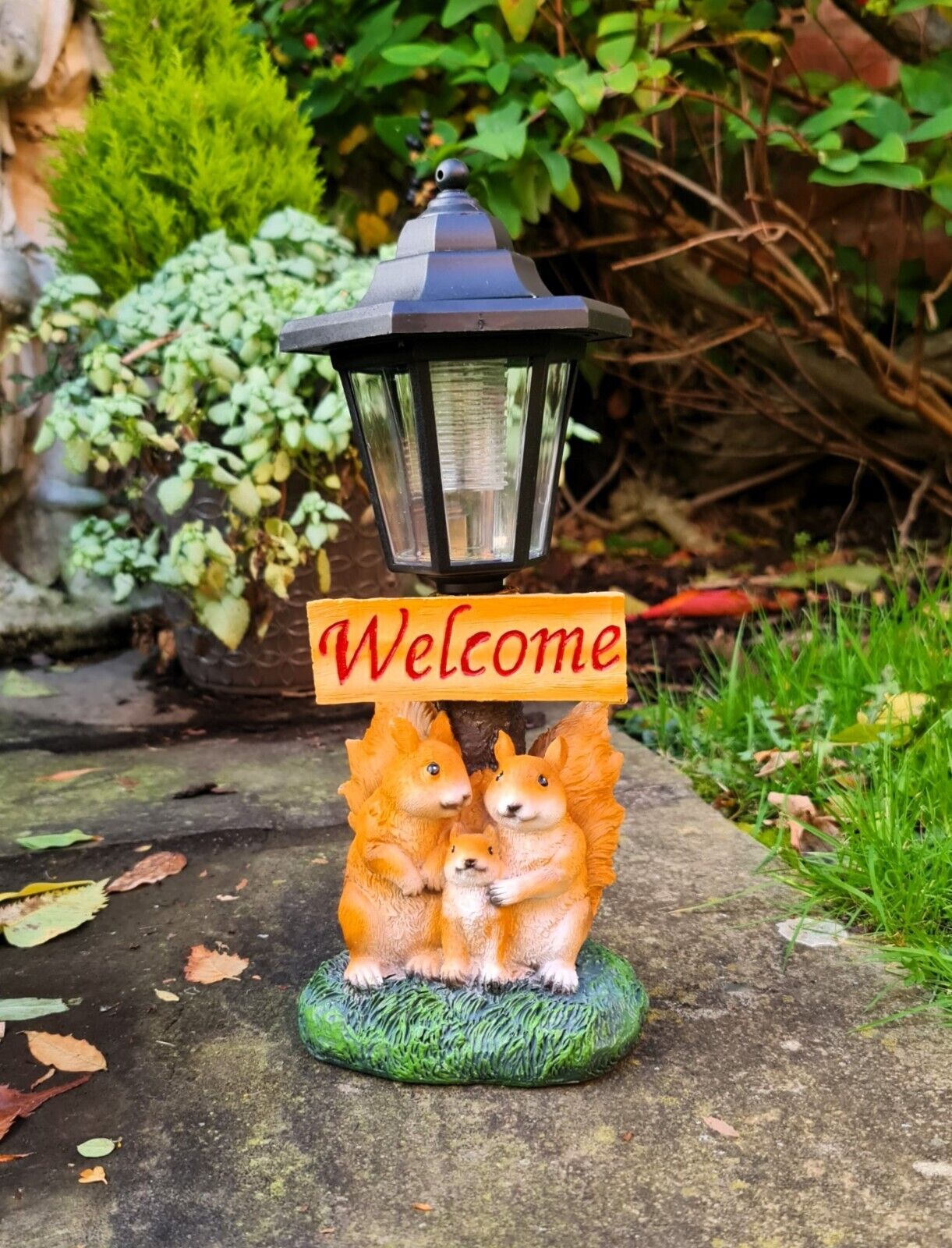 Solar Powered Squirrel Welcome Ornament