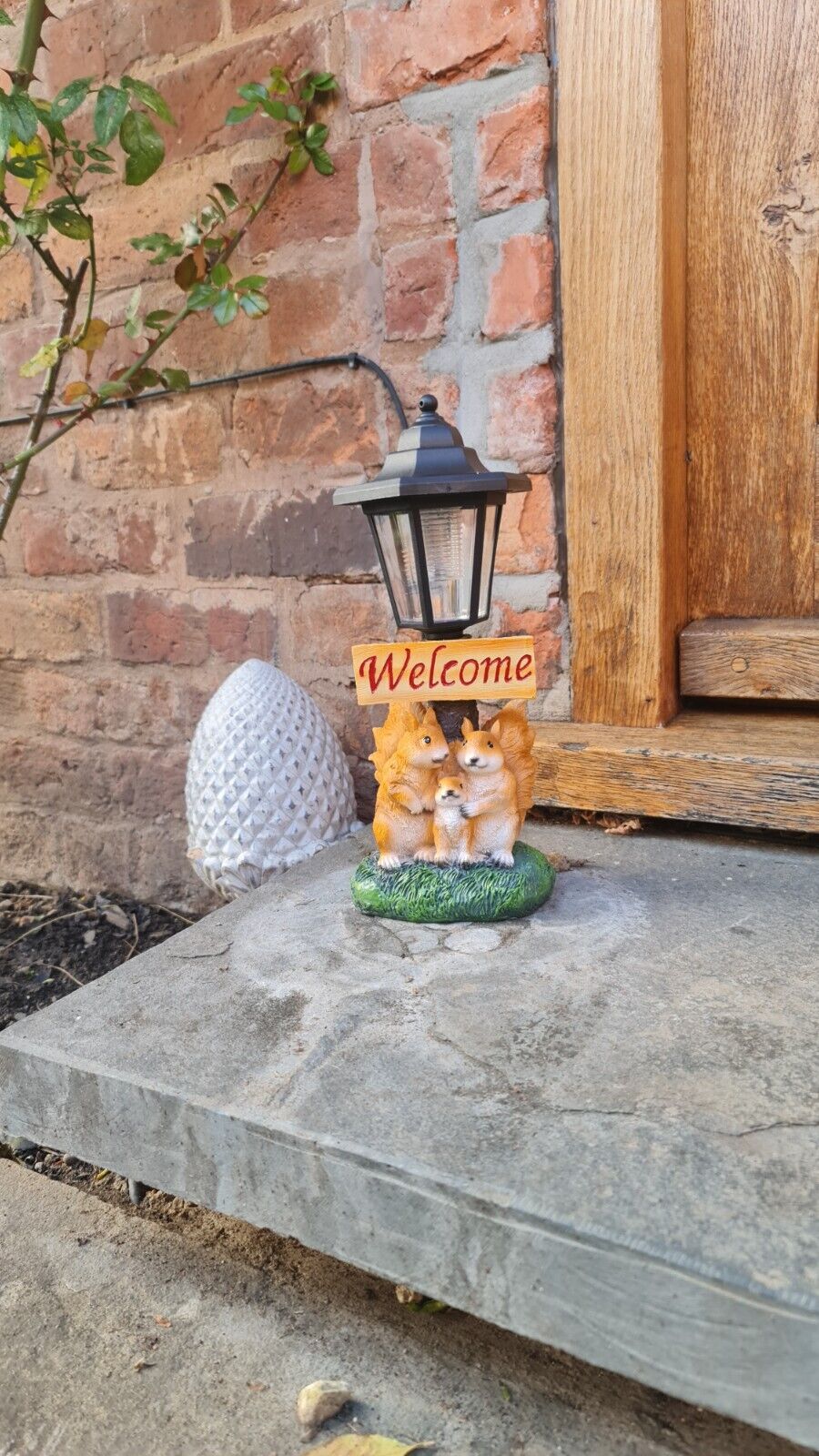 Solar Powered Squirrel Welcome Ornament