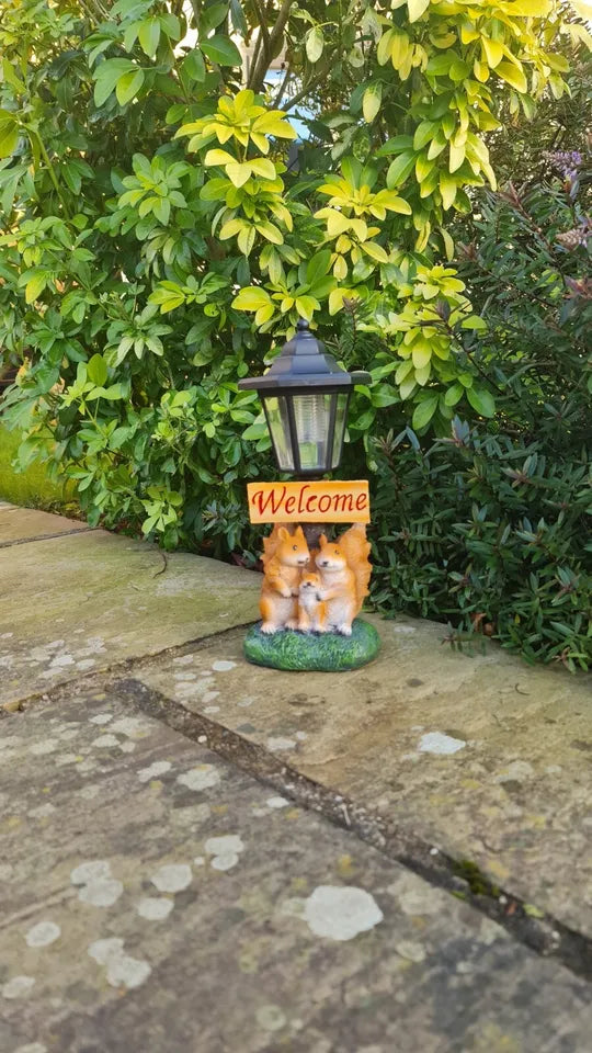 Solar Powered Squirrel Welcome Ornament