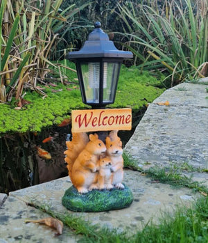 Solar Powered Squirrel Welcome Ornament