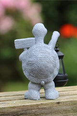 Solar Powered Decorative Stone Effect Tortoise with Lantern