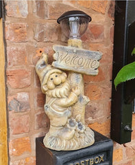 Garden Gnome Solar  Welcome Ornament