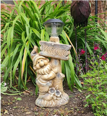 Garden Gnome Solar  Welcome Ornament