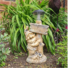 Garden Gnome Solar  Welcome Ornament