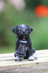 Solar Garden Puppy with Lantern