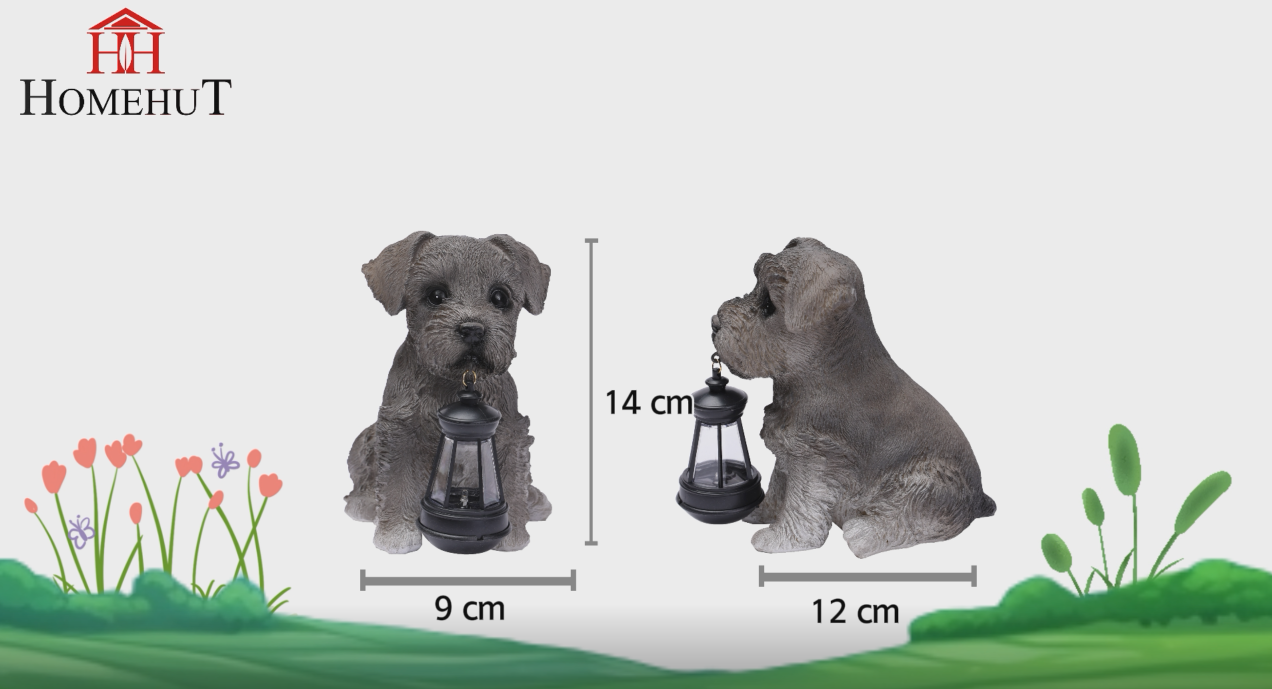 Solar Garden Westie Puppy with Lantern