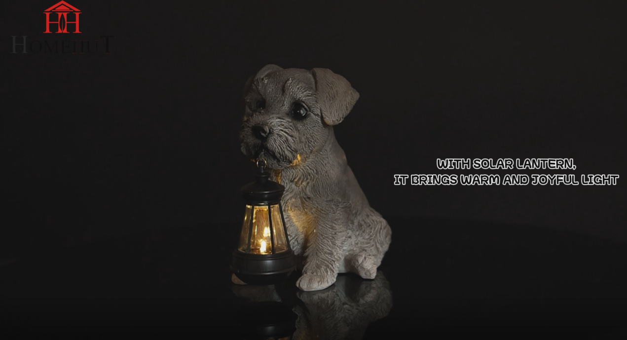 Solar Garden Westie Puppy with Lantern