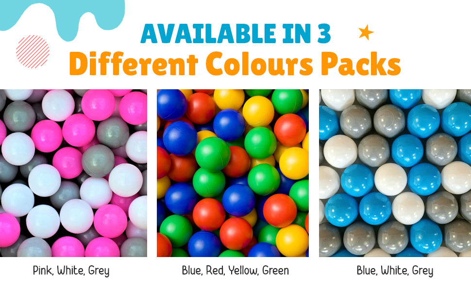 Multicoloured Childrens Plastic Play Balls 100 Play balls