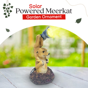Solar Meerkat Family Garden Ornament