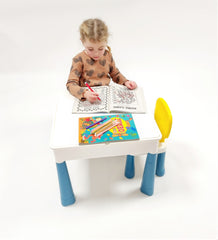 Indoor & Outdoor Kids 5-in-1 Build & Play Activity Table Set