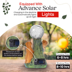 Solar Meerkat Garden Ornament with light up Flower