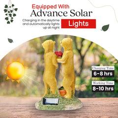 Valentine Solar Meerkat Couple Garden Ornament