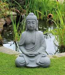 Large Grey 1m Indoor / Outdoor Giant Sitting Buddha Statue